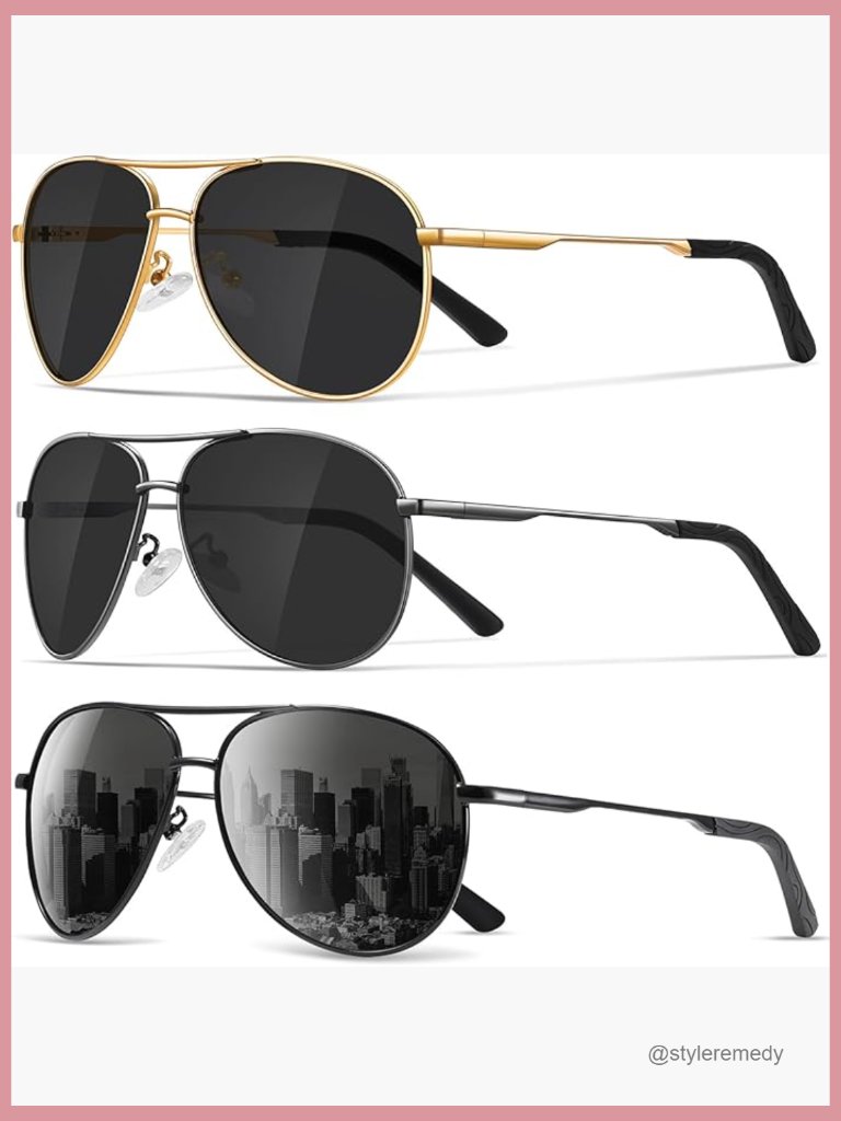 Polarized Aviator Sunglasses Metal Frame Uv400 Protection Driving Fishing